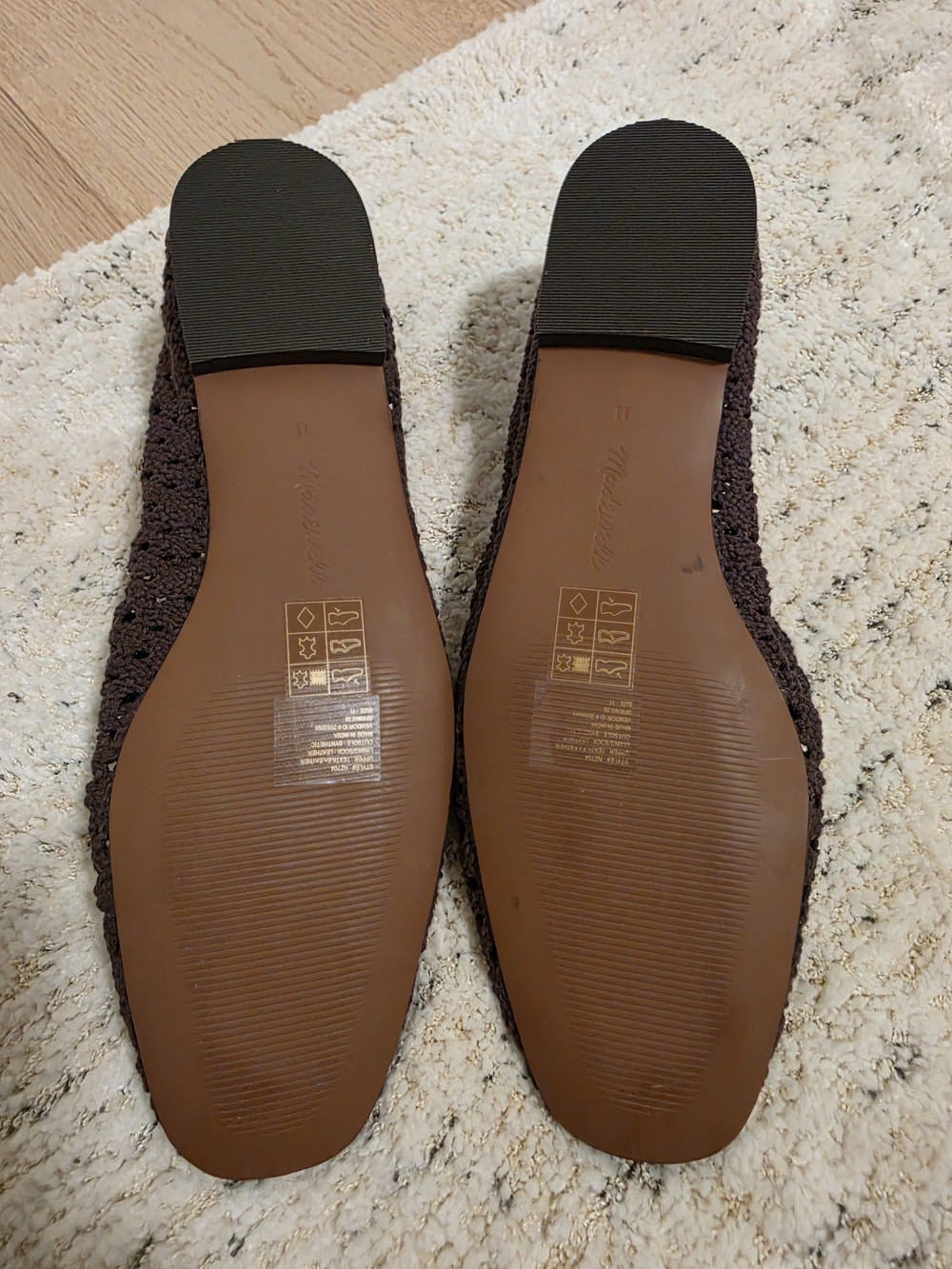 Madewell Mylie Crochet Ballet Flats Brown Size 11 - Picture 2 of 7